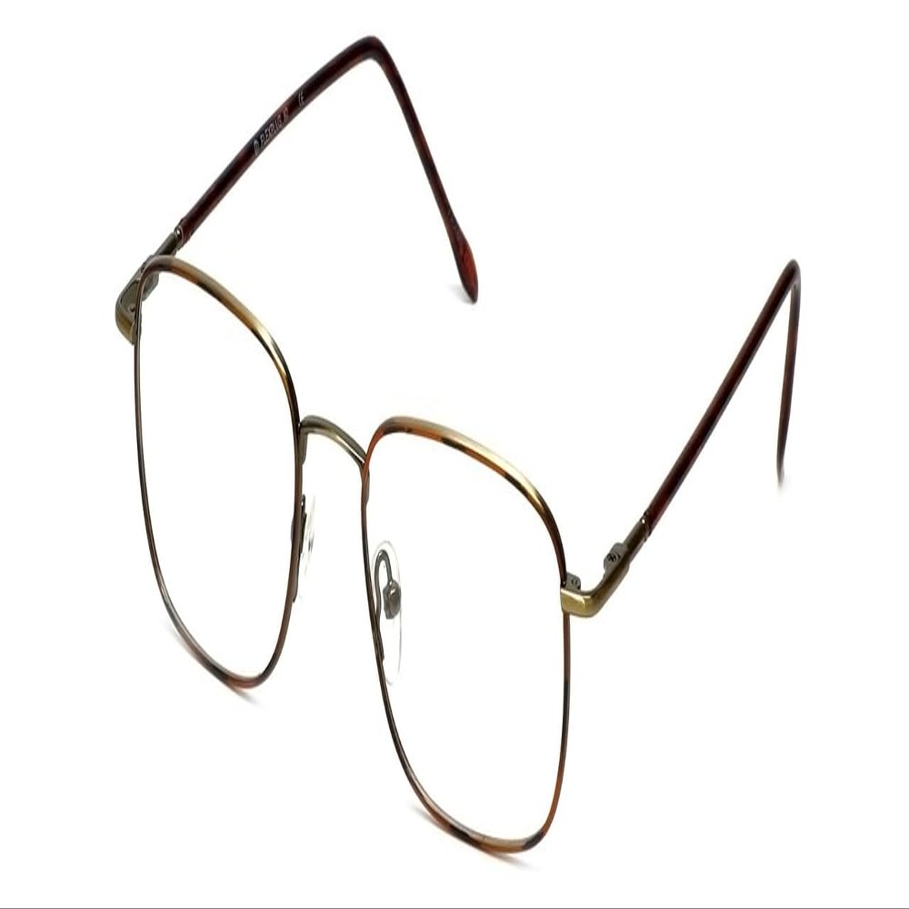 Calabria Flex Plus 60 Square Reading Glasses +2.00 Antique Gold Amber Brown Men Women