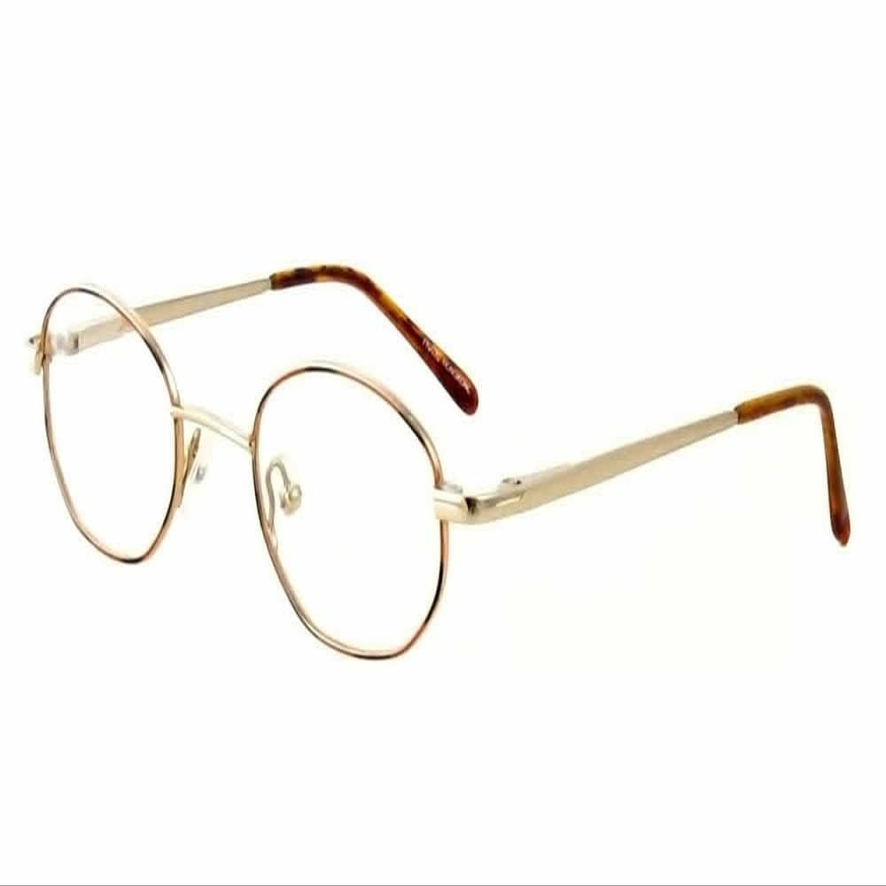 Calabria Flex Plus KIDS 62 Oval Reading Glasses +2.00 Gold Amber Brown Girls