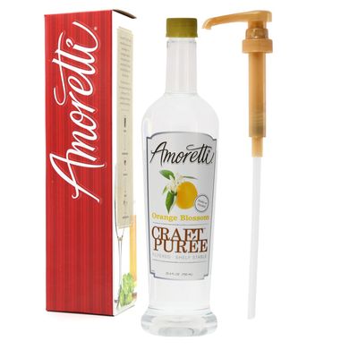 Amoretti - Orange Blossom Craft Puree 750 mL - Perfect for Brewing, Cocktails, and other Beverages, Made of Real Fruit, No Preservatives, Filtered, Super Concentrated, Fully Pasteurized, TTB Registered