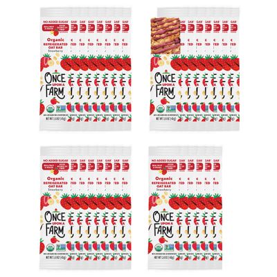 Once Upon a Farm | Refrigerated Oat Bar | Strawberry | No Added Sugar | Real Fruit and Veggie | Multi-Pack (30)