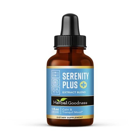 Herbal Goodness Serenity Liquid Extract  Chamomile, Lemon Balm, Valerian Root & Guava Leaf | Natural Calm Sleep Aid for Adults | Relaxing Botanical Blend for Calm, Rest & Wind-Down Support | 1 fl oz