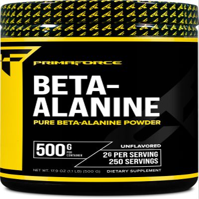 Primaforce Beta Alanine Powder 500 Grams (1.1lbs) Unflavored - Pre Workout and Post Workout Supplement