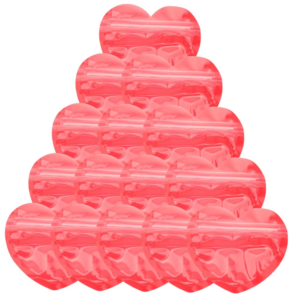 Gatuida 50 Pcs Heart Shaped Heart Pvc Storage Bag Small Cellophane Bags Cellophane Bags for Cookies Shape Jewelry Jewelry Pouches Earring Candy Earrings Child