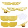 100 PCS Golden Glitter Wings Birthday Cake Toppers - Wizard Chocolate Decoration Cupcake Toppers Shiny Cake Party Decorations for Sweets, Cakes, Cupcakes view 1