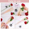 100pcs Single Rose Sleeve Flower Wrapping Paper Single Flower Packaging Bags Waterproof Single Flower Wrapping Bags Gold Edge Flower Bouquet Sleeve for Mother's Day Wedding Bouquet Valentine's Gifts view 4