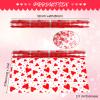 FOPINOA 3 Roll Valentine's Day Cellophane Wrap Set, 32 in x 100 ft Valentines Cellophane Wrap Clear Cellophane Wrap Roll Treat Gift Basket Red Wrapping Cellophane Paper for Valentine's Day Party Decoration view 2