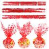 FOPINOA 3 Roll Valentine's Day Cellophane Wrap Set, 32 in x 100 ft Valentines Cellophane Wrap Clear Cellophane Wrap Roll Treat Gift Basket Red Wrapping Cellophane Paper for Valentine's Day Party Decoration view 3