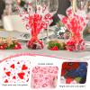 FOPINOA 3 Roll Valentine's Day Cellophane Wrap Set, 32 in x 100 ft Valentines Cellophane Wrap Clear Cellophane Wrap Roll Treat Gift Basket Red Wrapping Cellophane Paper for Valentine's Day Party Decoration view 4