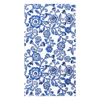 100 Pcs Blue Floral Guest Napkins Disposable Blue and White Hand Towels Decorative Watercolor Spring Flowers 3 Ply Paper Napkins for Bathroom Toilet Powder Room Dinner Christmas Party Supplies
