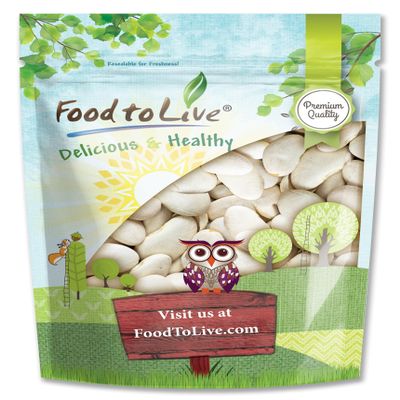 Food to Live - Large Lima Beans, 1 Pound - Dry Butter Beans. Creamy Habas Grandes. Good Source of Protein, Fiber, Iron, and Potassium