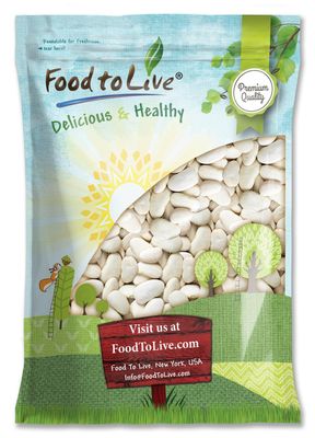 Food to Live - Large Lima Beans, 10 Pounds - Dry Butter Beans, Creamy Habas Grandes, Good Source of Protein, Fiber, Iron, and Potassium. Great in Salads, Soups and Stews
