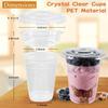 50 Sets 12 oz Clear Plastic Parfait Cups with INSERT & FLAT Lids(NO HOLE) - Disposable Dessert Cups with Lids for Kids, Dips Snacks and Veggies, Fruit Yogurt Smoothie Iced Cold Drinks, No Leaking view 2
