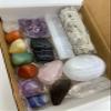 15pcs Premium Crystals Healing Kit in Box with 7 Chakra Stones Sage Quartz Amethyst Tourmaline Selenite Rose Quartz Palm Stone, Gift Set! view 3