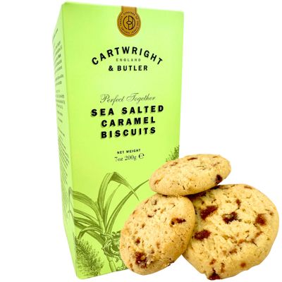 Cartwright England & Butler English Biscuit Cookies 7 oz. (200g) Salted Caramel Butter Cookies from England - Luxury Flaky Butter Biscuits - Imported Shortbread Butter Cookies - English Biscuits - Salted Caramel Biscotti - British Cookies - Similar t