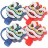 BESTOYARD 2024 Lion Dance New Year Year of The Dragon Straw Cover Straw Stopper Straw Tip Straw Cap Reusable Drinking Straw Silicone Plugs End Protectors view 1
