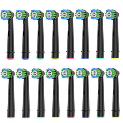 16pcs Precision Toothbrush Heads Compatible with Oral B Electric Toothbrushes, Black