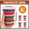 100 Pack Fiesta Paper Cups Mexican Serape Disposable Beverage Cups Cinco De Mayo Party Decorations for Mexican Fiesta Birthday Party Supplies view 2