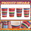 100 Pack Fiesta Paper Cups Mexican Serape Disposable Beverage Cups Cinco De Mayo Party Decorations for Mexican Fiesta Birthday Party Supplies view 3
