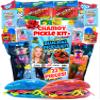 Chamoy Pickle Kit For 2 + Blue Raspberry Pickle Kit-(22 Pieces) Tiktok Candy Gift w Fruit Roll ups, skwinkles & other Mexican candy. Christmas gifts for kids, teen girl, boy view 1