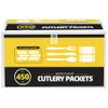 450 Packets Disposable Silverware - Cutlery Sets w/ Knife Fork Spoon Napkin Salt Pepper - Individually Wrapped, To Go view 1