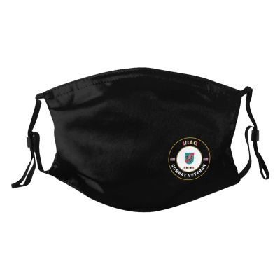 Rqwaaed US 20th Special Forces Group Iraq Combat Veteran Face Mask Washable Reusable Adults Breathable With 2 Filters