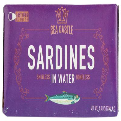 Sea Castle Sardines in Water, Skinless & Boneless, Contains Omega Fatty Acids, Kosher, Gluten Free, 4.375 Ounce (Pack of 12)