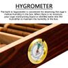 Cedar Wood Cigar Humidor, Large Glass Top Cedar Storage Box with Hygrometer and Humidifier, Cedar Lined Cigar Case Hold 25-35 Cigars (Color : Brown) view 3