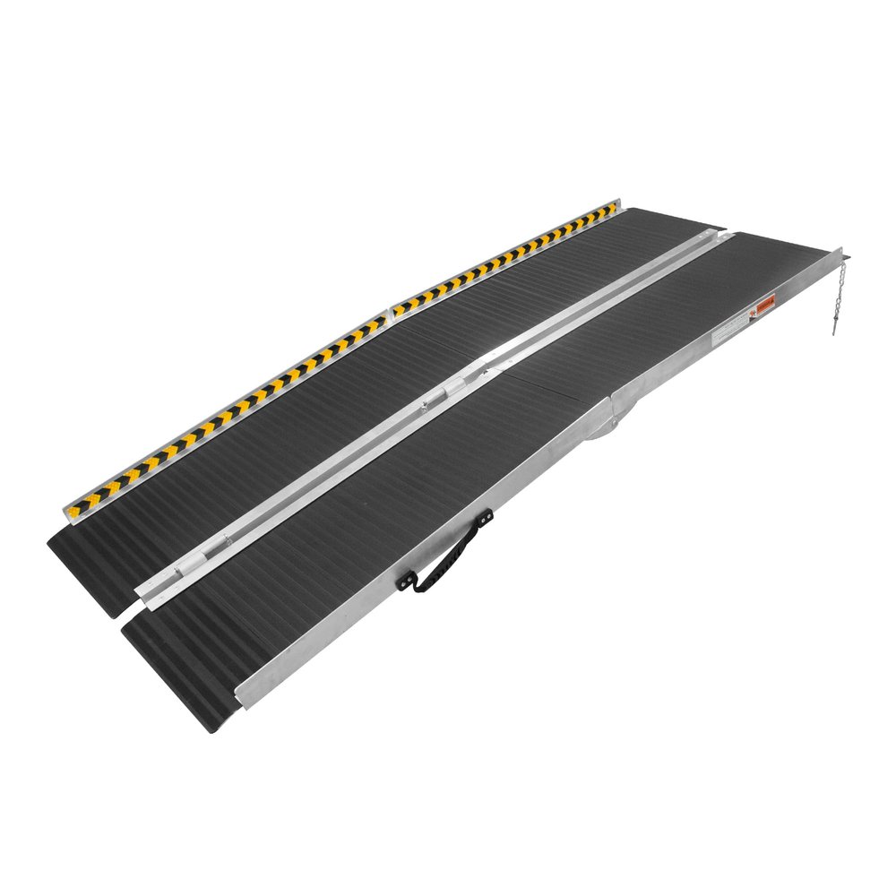 ThunderBay Portable 5FT Wheelchair Ramp Non-Slip Aluminum Folding Handicap Ramp, Door Threshold Wheelchair Ramps for Home, Wheel Chair Ramp for Home Steps, Doorways, Curbs, Stairs