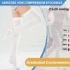 EVOPLECI Anti Embolism Compression Stockings for Women and Men Thigh High Unisex Ted Hose Socks 15-20 mmhg Moderate Level With Inspect Toe Hole (XL, White) view 3
