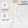 EVOPLECI Anti Embolism Compression Stockings for Women and Men Thigh High Unisex Ted Hose Socks 15-20 mmhg Moderate Level With Inspect Toe Hole (XXXL, White) view 2