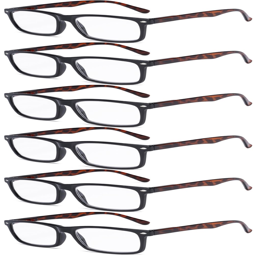 Eyekepper 6-Pack Men's Reading Glasses - Tortoise Arm +2.50