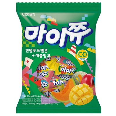 LENITH K-Food Crown Chewy Fruit Snack Gummy Variety Pack Fruit Gummy Candy 284g Apple Mango (Pack of 1)
