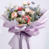 CC wonderland zone 20 Sheets Purple Floral Wrapping Paper - Waterproof Flower Bouquet Wrapping Paper for Wedding Birthday,22 inch x 22 inch view 2
