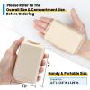 14 GRIDS Travel Pill Organizer Box with Labels - Travel Medicine Case Kit - Pocket Daily Pharmacy Container - Travel Medication Holder Dispenser for Fish Oil Vitamin Supplement Storage - Khaki view 3