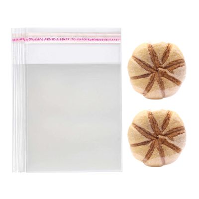 Dakoufish Self Sealing Cellophane Bags,4x4 Inches 100 Pcs Cookie bags Cellophane Treat Bags For Gift Giving or Party Favors Packaging.
