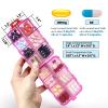 14 GRIDS Travel Pill Organizer Box with Labels - Travel Medicine Case Kit - Pocket Daily Pharmacy Container - Travel Medication Holder Dispenser for Fish Oil Vitamin Supplement Storage - Clear Pink view 2