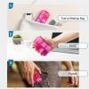 14 GRIDS Travel Pill Organizer Box with Labels - Travel Medicine Case Kit - Pocket Daily Pharmacy Container - Travel Medication Holder Dispenser for Fish Oil Vitamin Supplement Storage - Clear Pink view 4