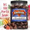 Milk Chocolate Covered Dried Strawberries by It's Delish, 55 OZ Jumbo Container | Gourmet Dairy Chocolate Covered Strawberry Fruit Snacks Bulk Chocolate Candy | Dairy, Kosher view 3