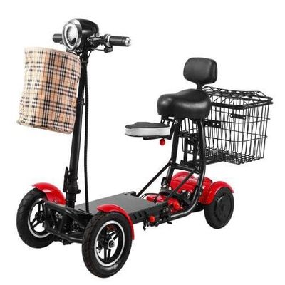 4 Wheel Mobility ScootersFolding Mobility Scooters,36V Double Drive Tram, Front and Rear Double Baskets, Double Disc Brakes for Adults Elderly Disabled Outdoor Travel (Color : B, Size : 10.6AH)
