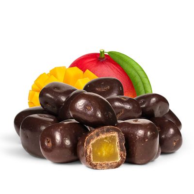 Dark Chocolate Covered Dried Mango by It's Delish, 12 Oz Bag | Gourmet Chocolate Covered Mango Bits Fruit Snacks Bulk Chocolate Candy Treats | Vegan, Non-Dairy, Kosher