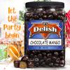 Dark Chocolate Covered Dried Mango by It's Delish, 3.75 LBS Jumbo Container | Gourmet Chocolate Covered Mango Bits Fruit Snacks Bulk Chocolate Candy Treats | Vegan, Non-Dairy, Kosher view 3
