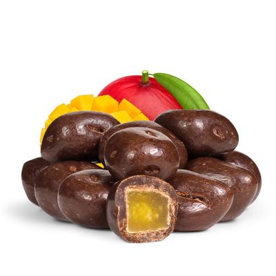 Milk Chocolate Covered Dried Mango by It's Delish, 12 Oz Bag | Gourmet Chocolate Covered Mango Bits Fruit Snacks Bulk Chocolate Candy Treats | Dairy, Kosher