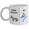 Funny Linguist Coffee Mug, Gift for Linguist, Gag Gift for Linguist, Unique Gift for Linguist, Cheap Linguist Gift, Donkey Unicorn Mug view 1