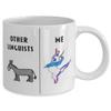 Funny Linguist Coffee Mug, Gift for Linguist, Gag Gift for Linguist, Unique Gift for Linguist, Cheap Linguist Gift, Donkey Unicorn Mug view 2