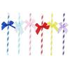 jojofuny 2sets Party Supplies Birthday Cake Ornaments Bowknot Paper Straws 30pcs*2 view 3