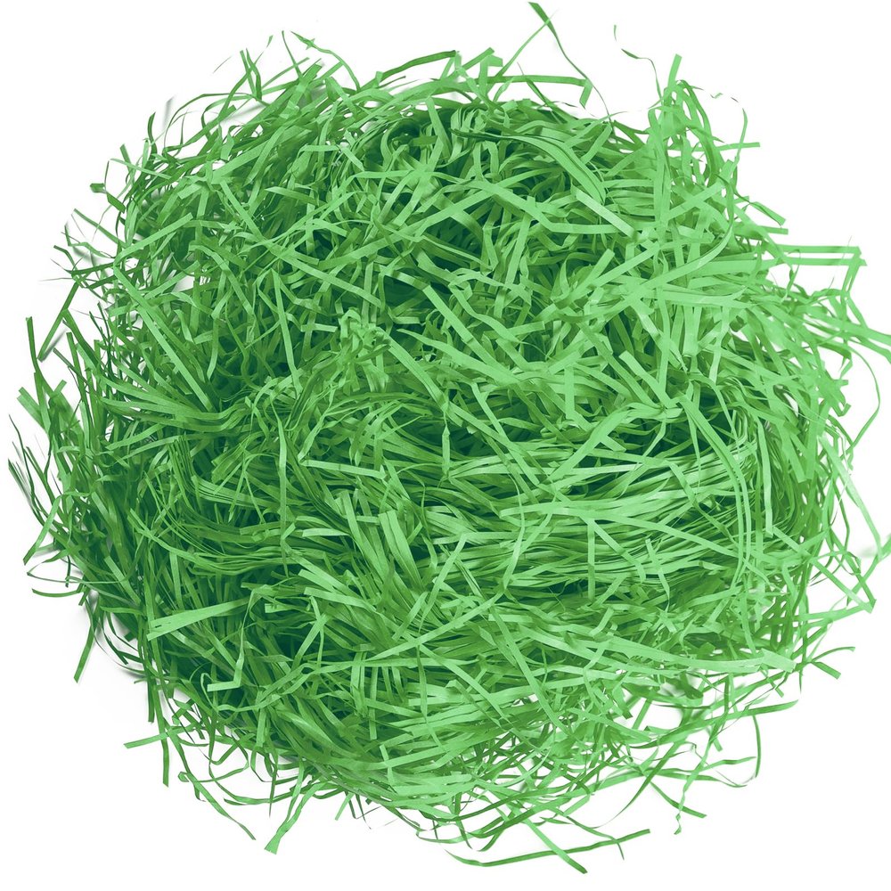 Gloreyan 1/2 LB Easter Grass Basket Filler, Shredded Paper Crinkle Raffia Paper for Easter Gift Box Packaging FillingGreen