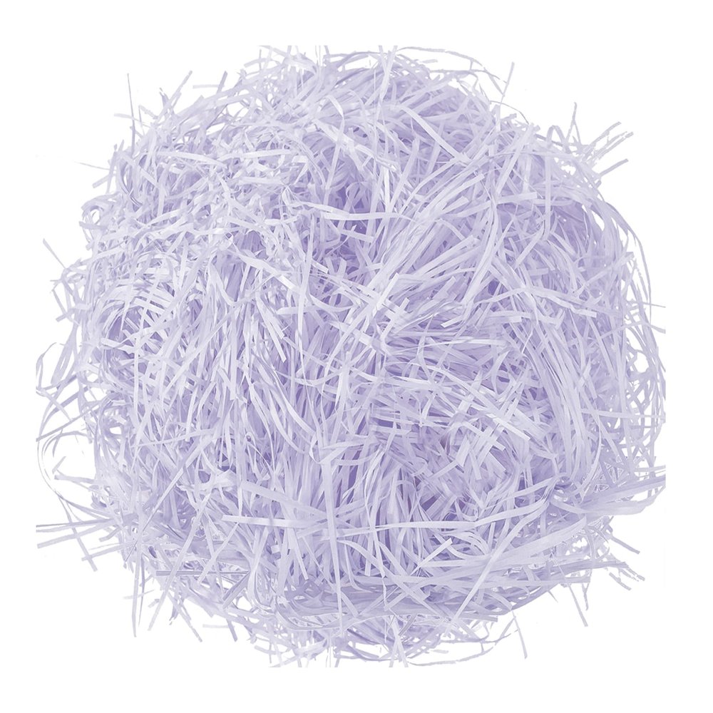 Gloreyan 1/2LB Easter Grass Shredded Paper Filler Purple Raffia Paper Sherd Filler Grass Crinkle Cut Tissue Paper for Easter Gift Wrapping Basket Filling Birthdays Weddings Party Supply