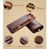 AtEEco Cigar Leather Case Portable Cedar Wood Cigar Humidors Travel Cigar Box view 2