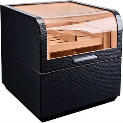 AtEEco Cigar Storage Box Cigar Display Cabinet Cigar Box Cedar Wood Large Capacity Cigar Storage Box Three-Layer Cigar Humidor Box