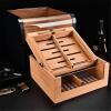 AtEEco Cigar Storage Box Cigar Display Cabinet Cigar Box Cedar Wood Large Capacity Cigar Storage Box Three-Layer Cigar Humidor Box view 2